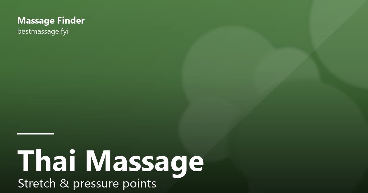Thai Massage — Nok's Thai Massage